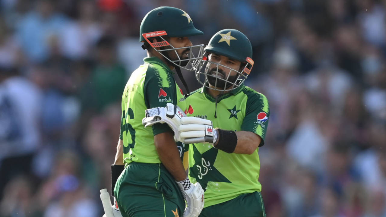 Mohammad Rizwan and Babar Azam added 150 in 14.4 overs in the first T20I&nbsp;&nbsp;&bull;&nbsp;&nbsp;Getty Images