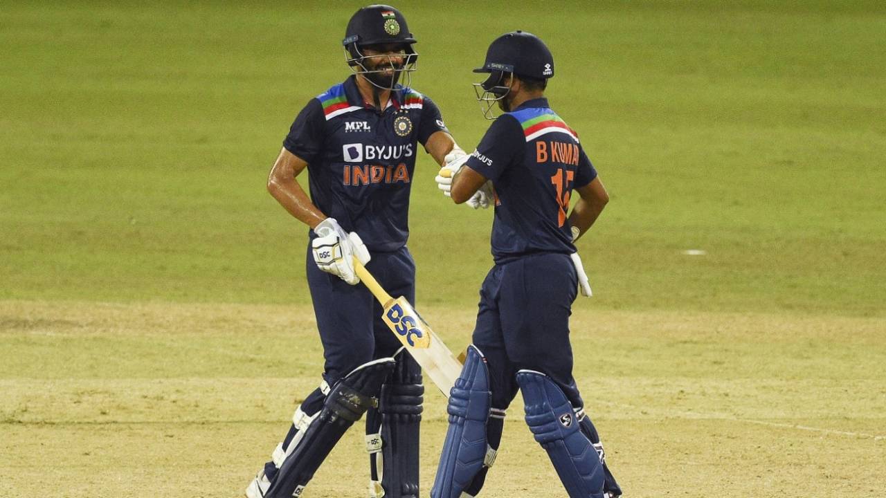Deepak Chahar and Bhuvneshwar Kumar brought up a fifty-run stand, Sri Lanka vs India, 2nd ODI, Colombo, July 20, 2021