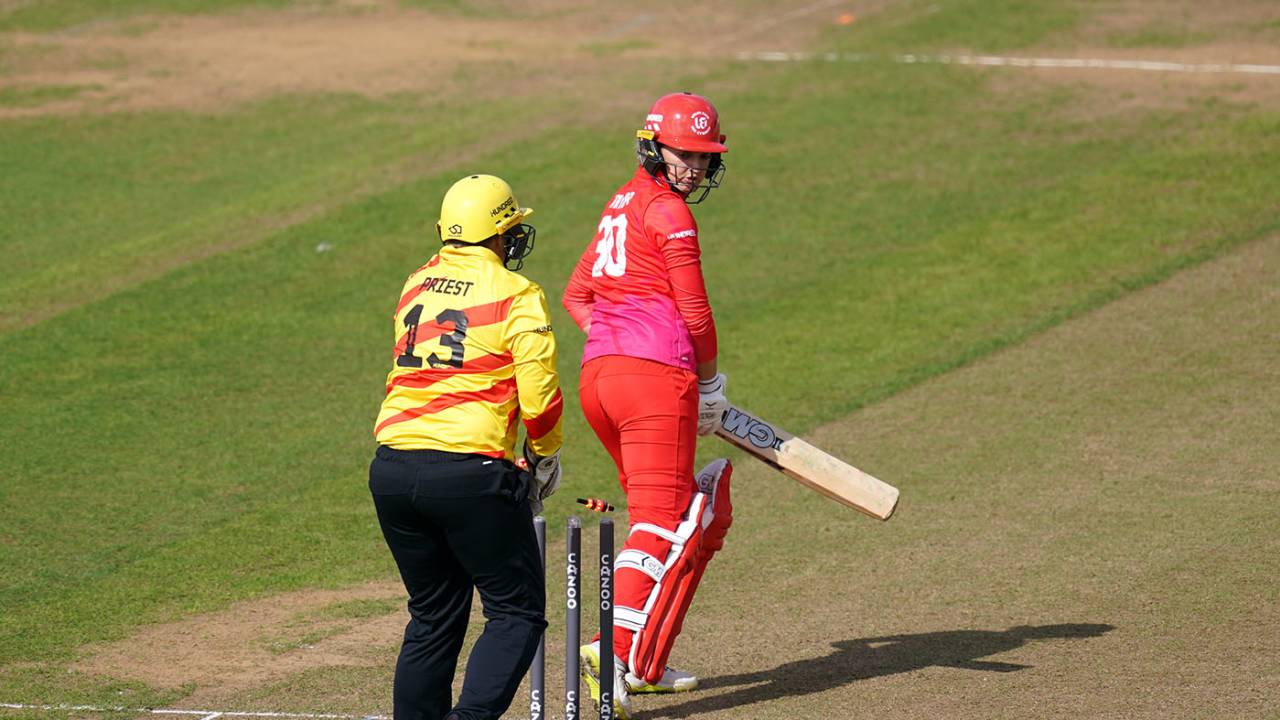 Sarah Taylor is bowled by Heather Graham, Welsh Fire vs Trent Rockets, Women's Hundred, Cardiff, August 6, 2021
