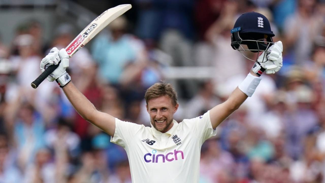 Joe Root is all smiles after getting to his century&nbsp;&nbsp;&bull;&nbsp;&nbsp;PA Photos/Getty Images