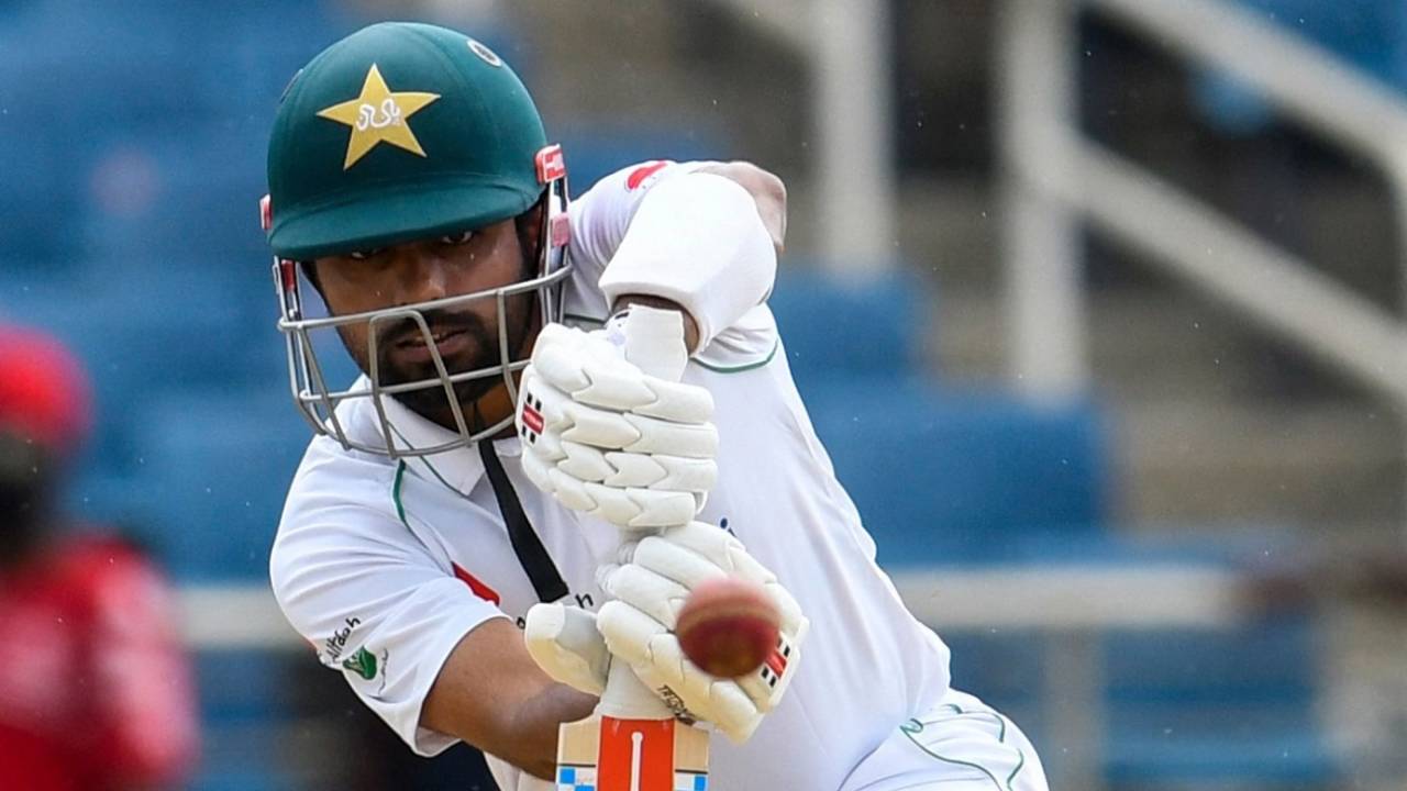Babar Azam presses forward, West Indies vs Pakistan, 1st Test, Kingston, 3rd day, August 14, 2021