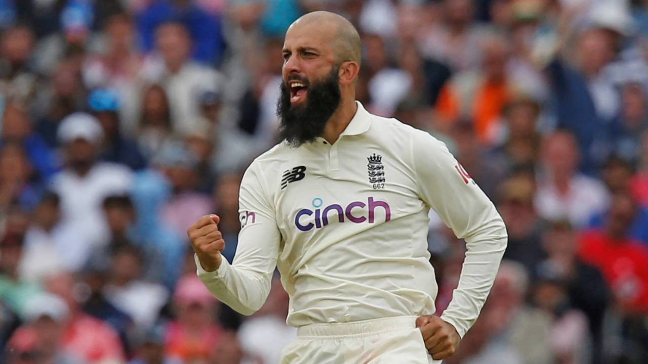 Moeen Ali celebrates snagging Ajinkya Rahane, England vs India, 2nd Test, Lord's, London, 4th day, August 15, 2021

