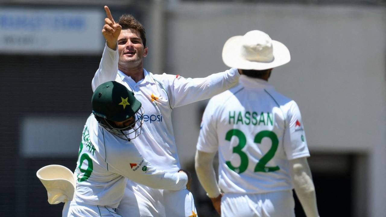 Shaheen Afridi took four wickets in the second innings in the first Test&nbsp;&nbsp;&bull;&nbsp;&nbsp;AFP/Getty Images