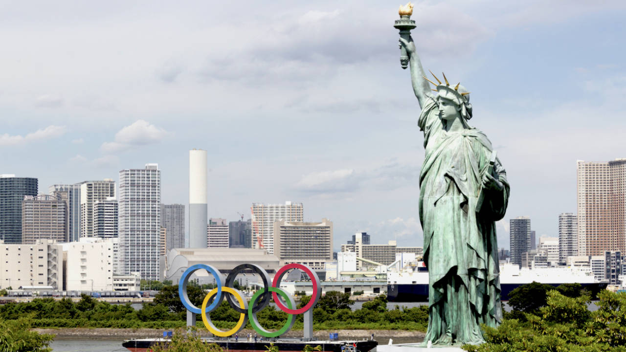 Olympics rings are dismantled and shipped away in Tokyo, Japan, August 11, 2021