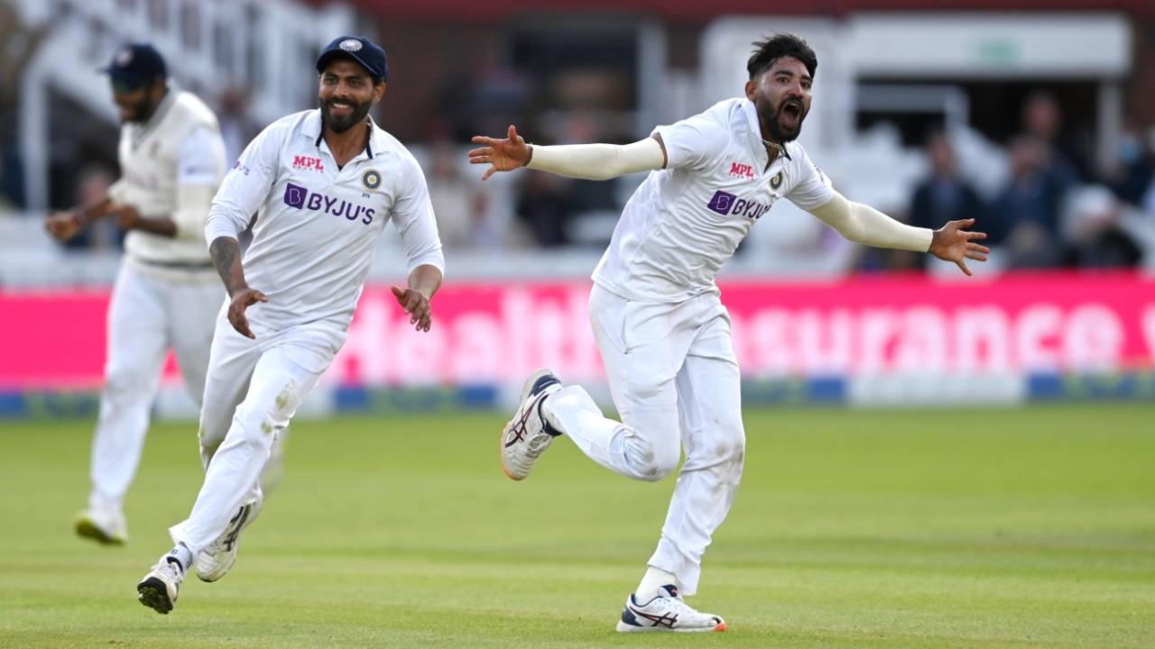 Mohammed Siraj struck twice in two balls in the final session, England vs India, 2nd Test, Lord's, London, 5th day, August 16, 2021

