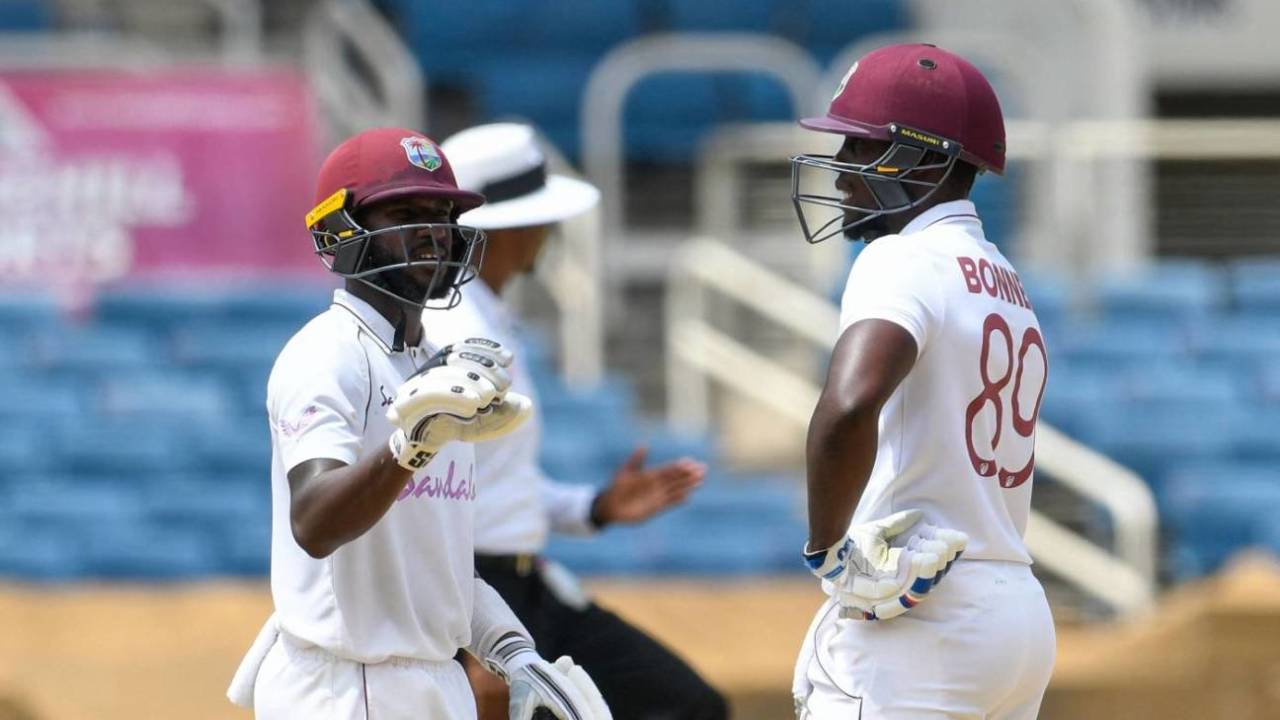 Nkrumah Bonner and Jermaine Blackwood were solid briefly in the first session, West Indies vs Pakistan, 2nd Test, 4th day, Kingston, August 23, 2021