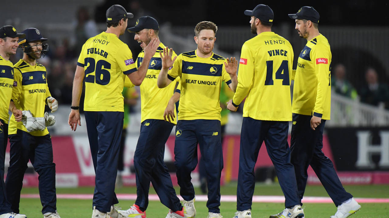 Liam Dawson celebrates taking the wicket of Samit Patel&nbsp;&nbsp;&bull;&nbsp;&nbsp;Getty Images