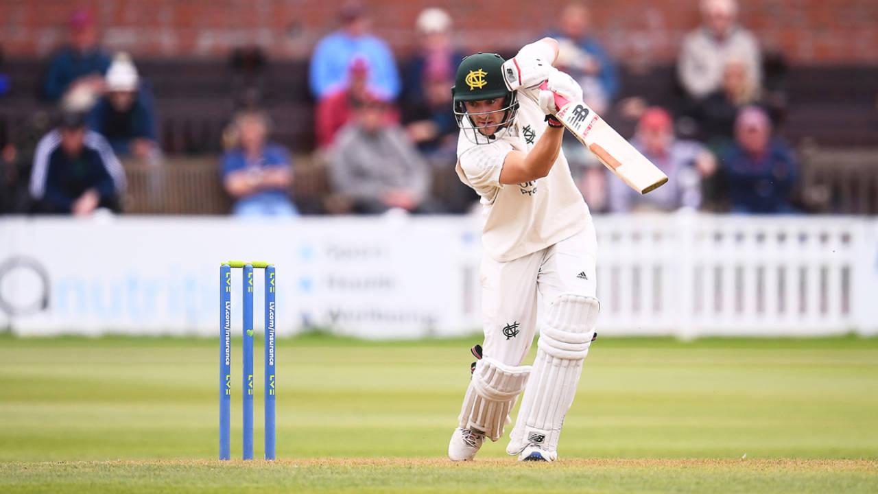 Joe Clarke gets forward to drive, Somerset vs Nottinghamshire, County Championship, Division One, Taunton, August 30, 2021