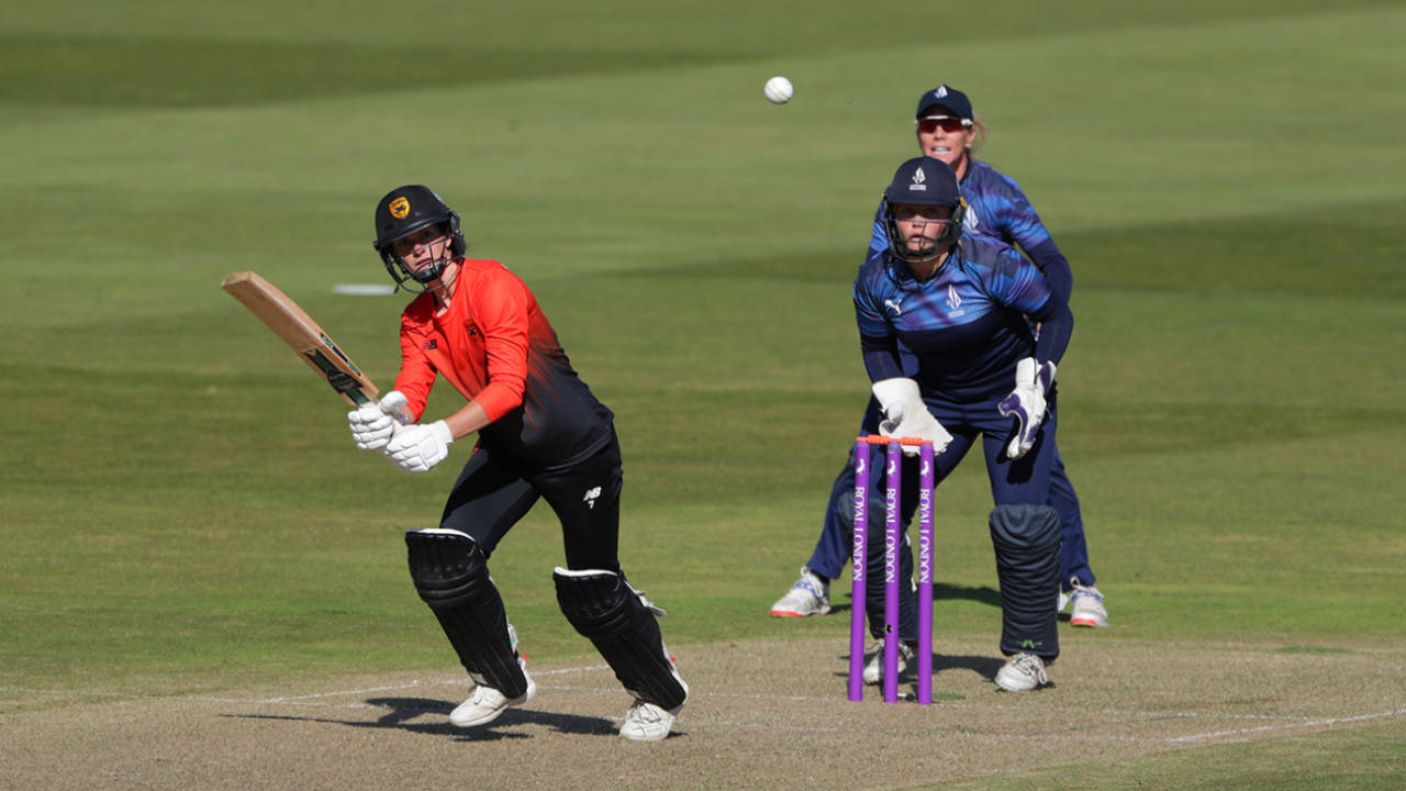 Paige Scholfield flicks to leg, Rachael Heyhoe Flint Trophy, Southern Vipers vs Northern Diamonds, Edgbaston, September 27, 2020