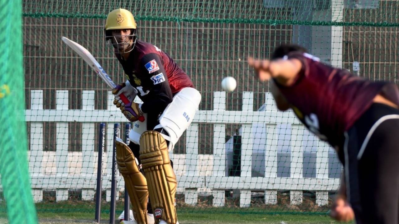 Gurkeerat Singh Mann bats in the nets, Abu Dhabi, September 3, 2021