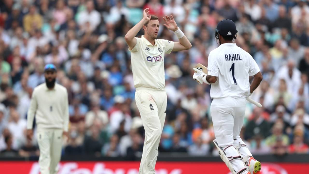 KL Rahul, with Rohit Sharma, kept Ollie Robinson and Co at bay for a long while&nbsp;&nbsp;&bull;&nbsp;&nbsp;Getty Images