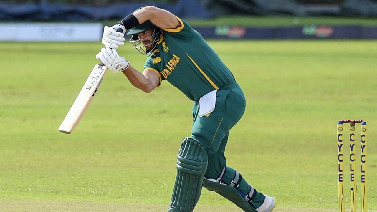 Aiden Markram hits one down the ground, Sri Lanka vs South Africa, 2nd ODI, Colombo, September 4, 2021