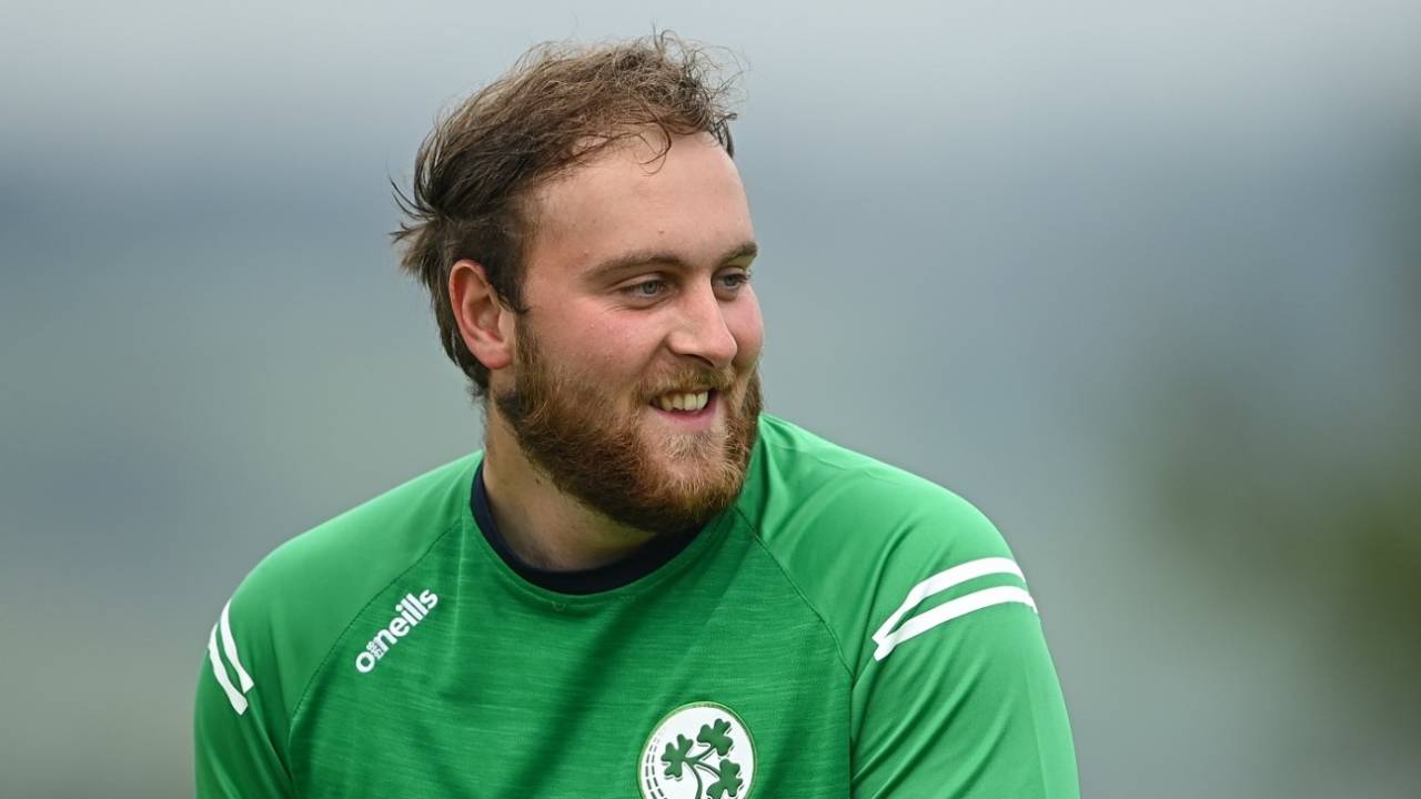 William McClintock sports a smile during practice, Ireland vs Zimbabwe, 5th T20I, Bready, September 4, 2021