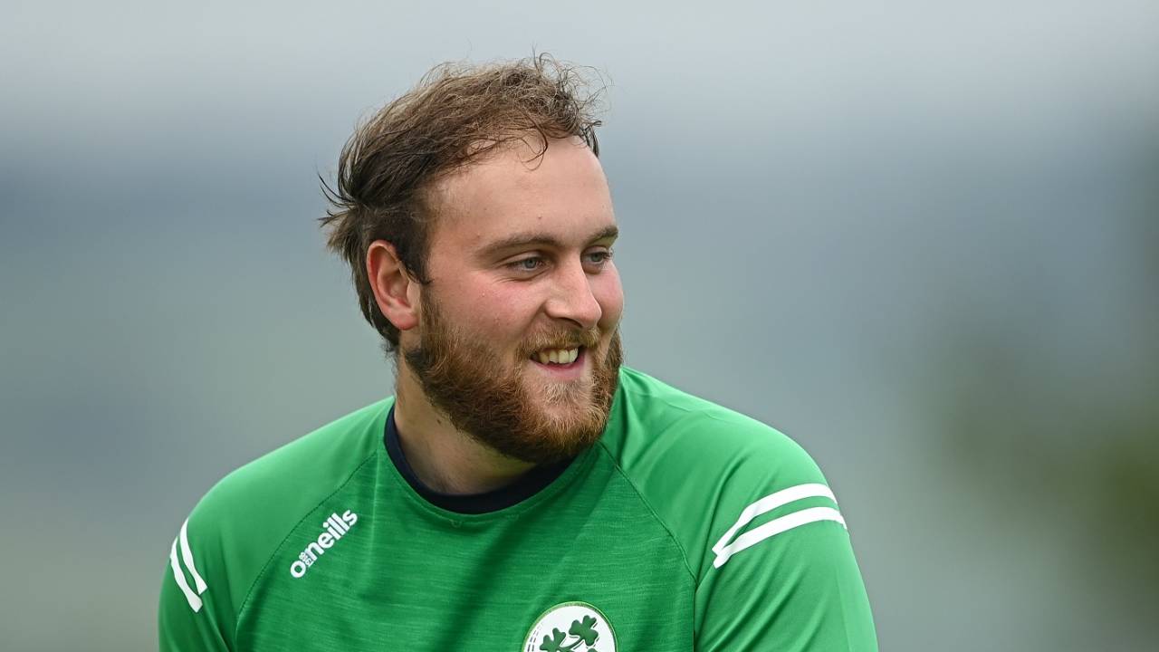 William McClintock sports a smile during practice, Ireland vs Zimbabwe, 5th T20I, Bready, September 4, 2021
