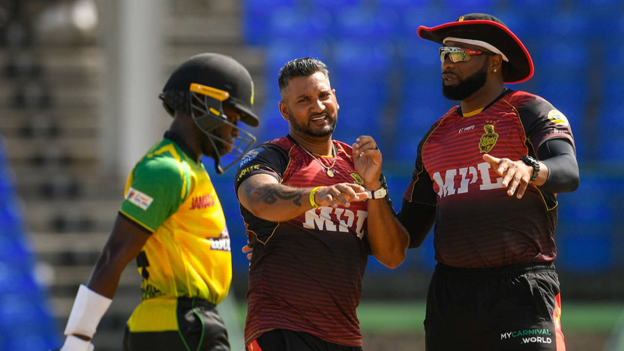 Ravi Rampaul made early inroads in the Powerplay, Jamaica Tallawahs vs Trinbago Knight Riders, CPL 2021, Basseterre, September 5, 2021