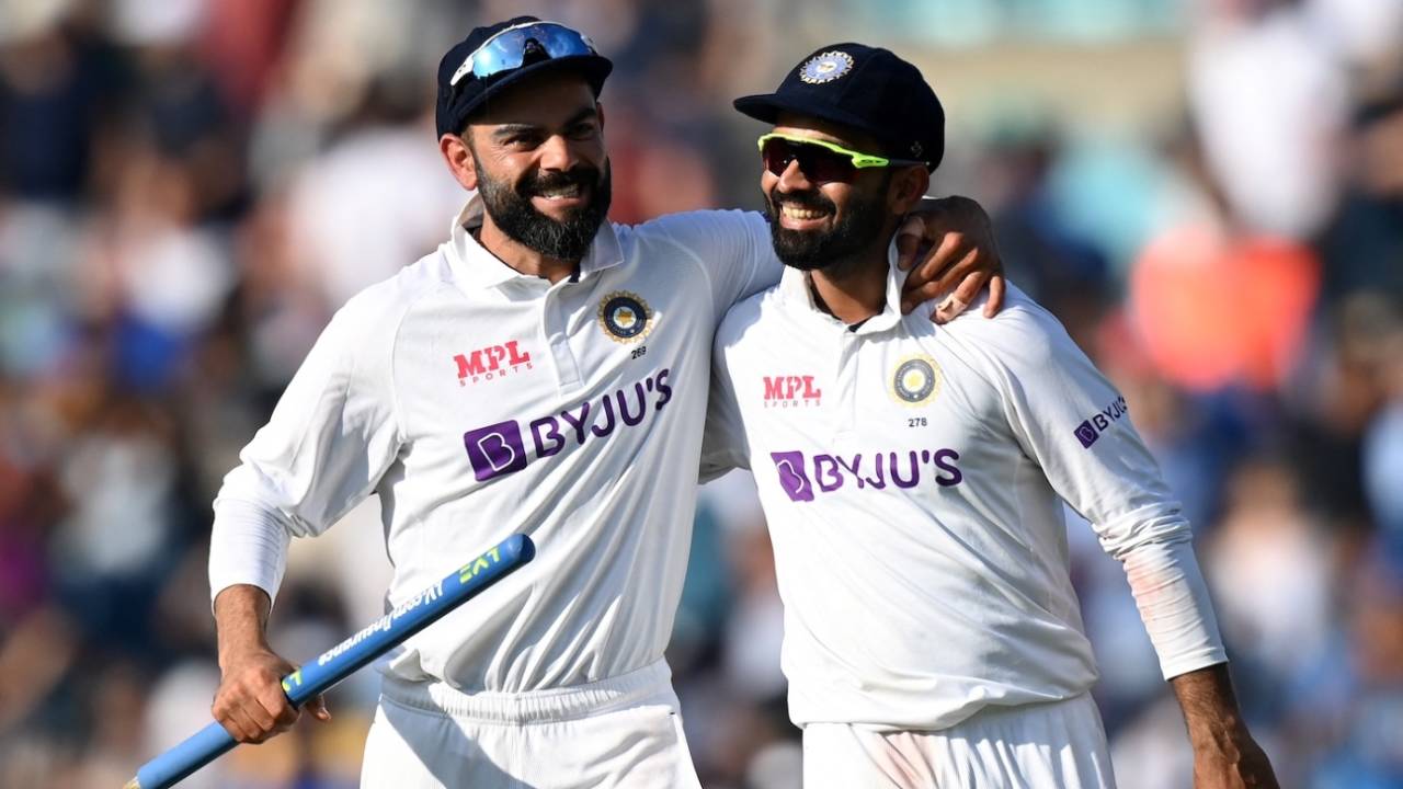 Virat Kohli and Ajinkya Rahane are all smiles after sealing victory, England vs India, 4th Test, The Oval, London, 5th day, September 6, 2021
