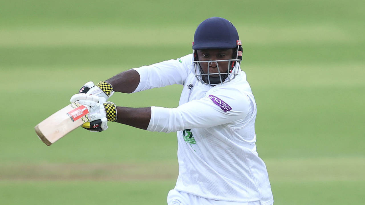Keith Barker carves to the off side, Hampshire vs Leicestershire, County Championship, Ageas Bowl, May 20, 2021