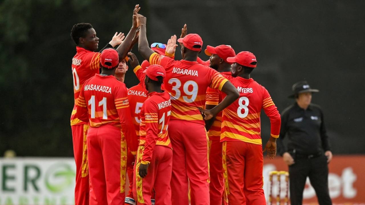 Blessing Muzarabani grabbed four wickets, as Zimbabwe gained ten crucial Super League points&nbsp;&nbsp;&bull;&nbsp;&nbsp;Sportsfile via Getty Images
