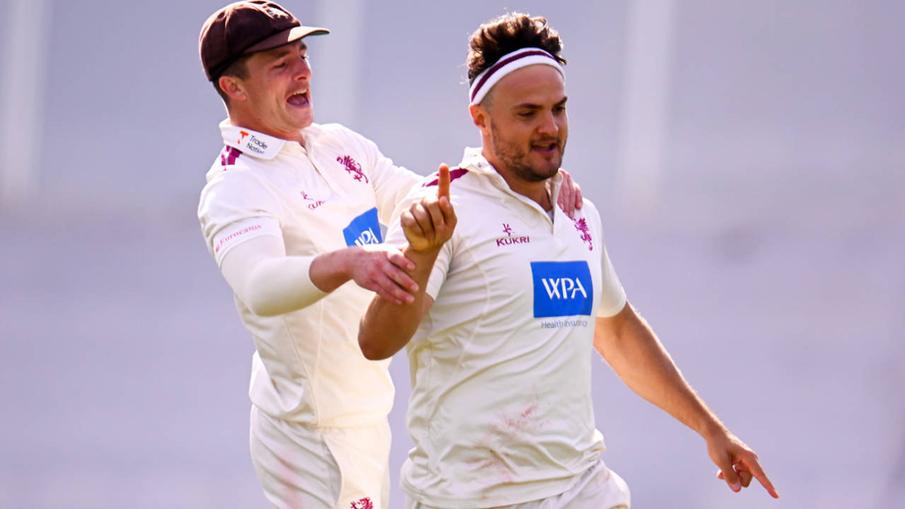 Tom Abell is delighted with Jack Brooks' success, Somerset vs Lancashire, County Championship, Division One, Taunton, September 12, 2021