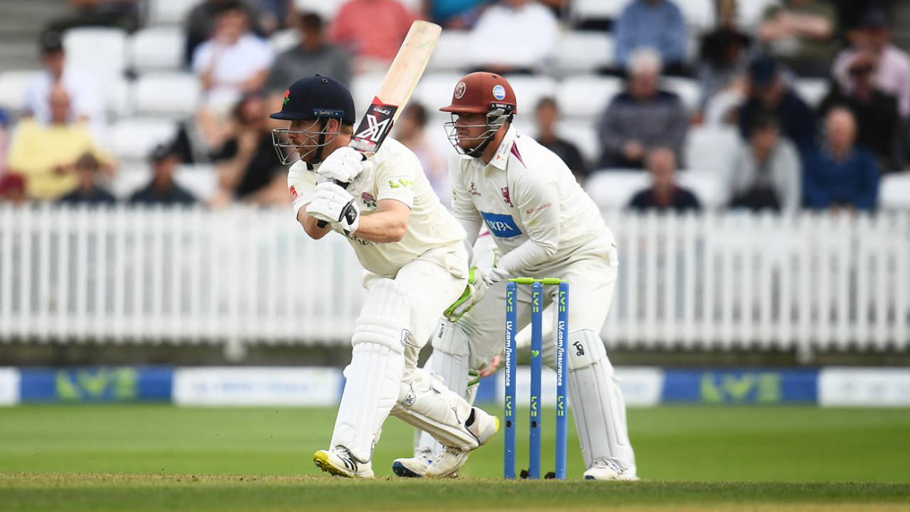 Steven Croft punches a drive, Somerset vs Lancashire, County Championship, Division One, Taunton, September 12, 2021