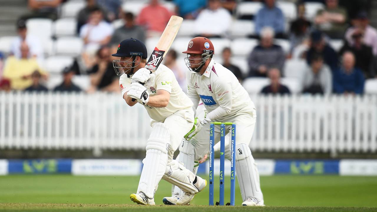Steven Croft punches a drive, Somerset vs Lancashire, County Championship, Division One, Taunton, September 12, 2021