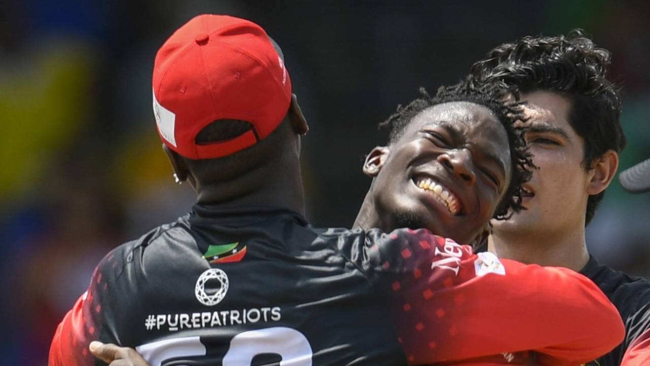 Dominic Drakes is the toast of the team, St Kitts & Nevis Patriots vs St Lucia Kings, Caribbean Premier League Final, Basseterre, September 15, 2021