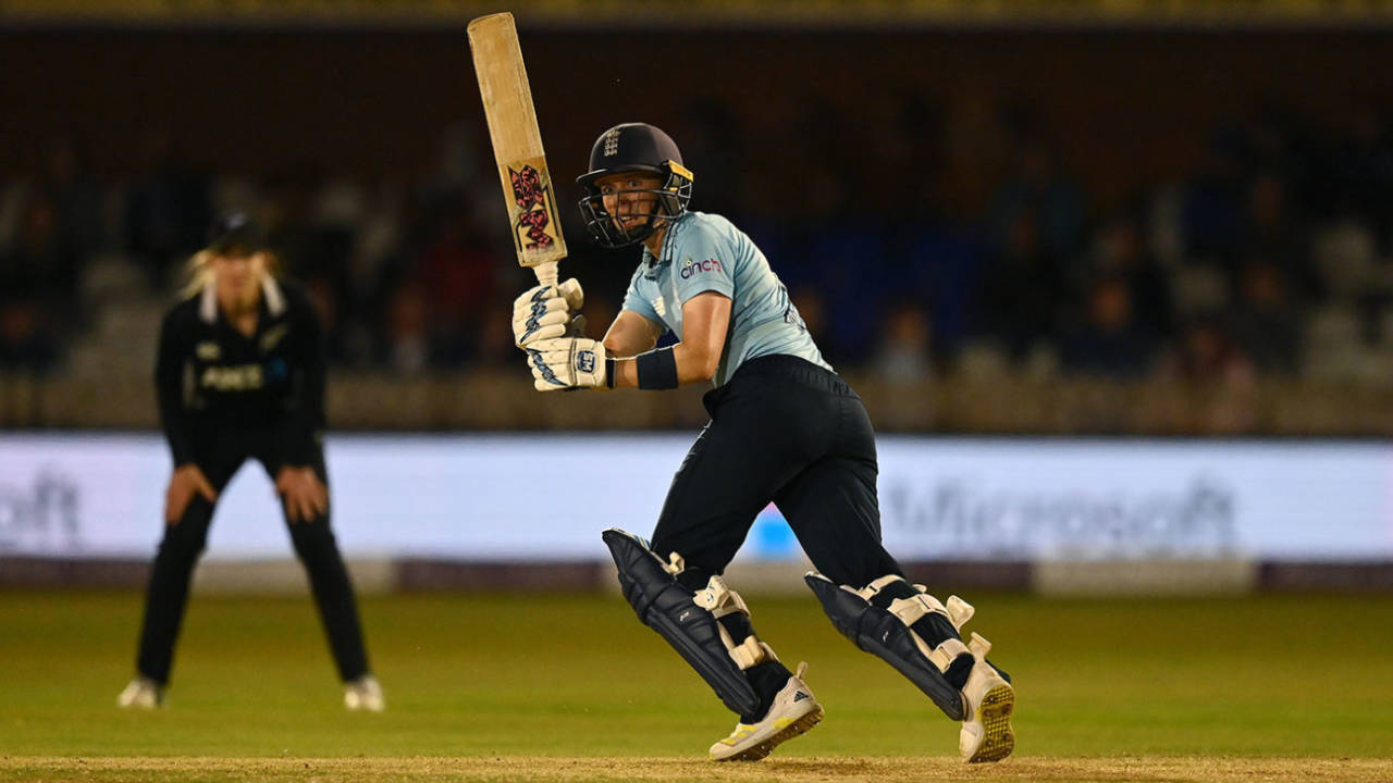 Heather Knight plays to the leg side during her match-winning knock&nbsp;&nbsp;&bull;&nbsp;&nbsp;Getty Images