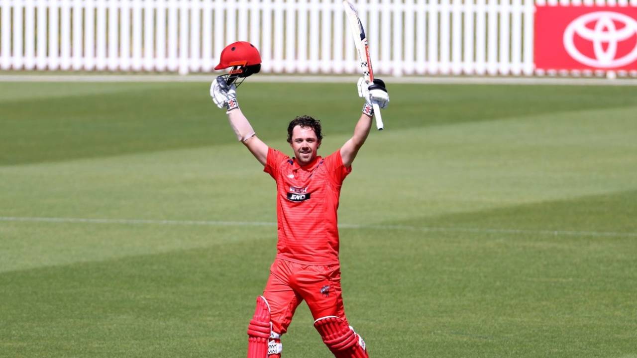 Travis Head made the second double hundred of his one-day career, South Australia vs Queensland, Marsh Cup, Karen Rolton Oval, October 13, 2021