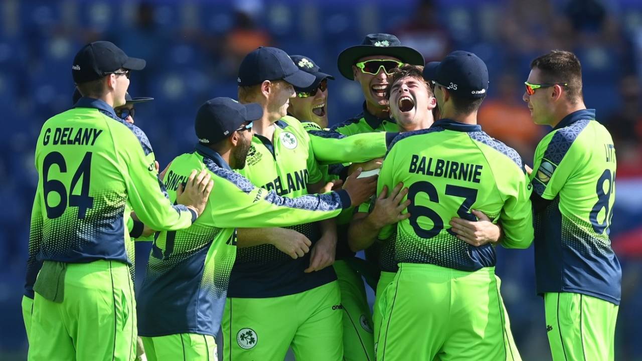 Curtis Campher became the third man to take four wickets in four balls in men's T20Is, Ireland vs Netherlands, T20 World Cup, Abu Dhabi, October 18, 2021