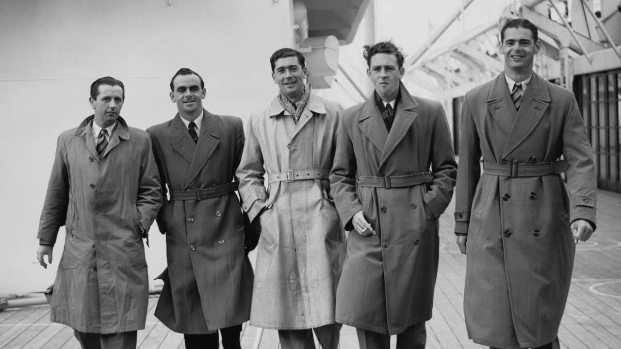 The MCC Cricket team arrives back at Tilbury on the 'Chusan', after a five-and-a-half month tour of India, Pakistan and Ceylon (Sri Lanka), March 22, 1952