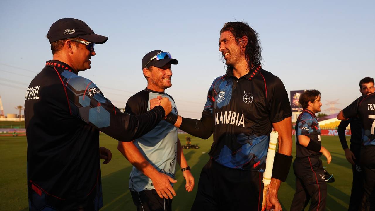 Albie Morkel, Pierre de Bruyn and David Wiese get together, Namibia vs Netherlands, T20 World Cup 2021, Abu Dhabi, October 20, 2021