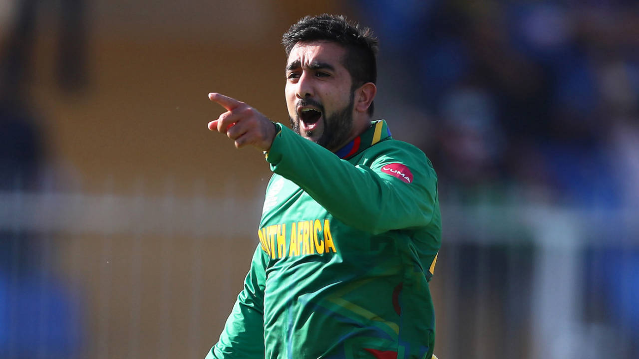 Tabraiz Shamsi takes off on a celebratory run, South Africa vs Sri Lanka, T20 World Cup, Group 1, Sharjah, October 30, 2021