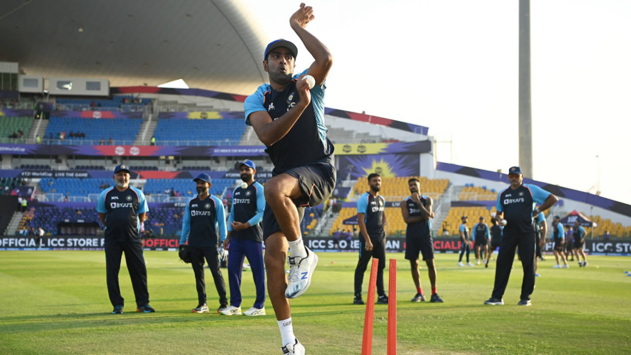 R Ashwin has a bowl as the Indian team warms up, Afghanistan vs India, T20 World Cup, Group 2, Abu Dhabi, November 3, 2021
