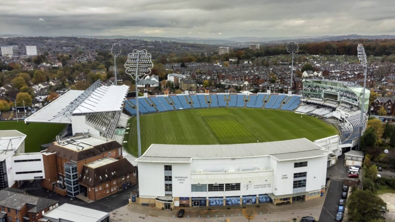 An aerial view of Headingley, with Yorkshire's former sponsors removed from the ground&nbsp;&nbsp;&bull;&nbsp;&nbsp;Getty Images