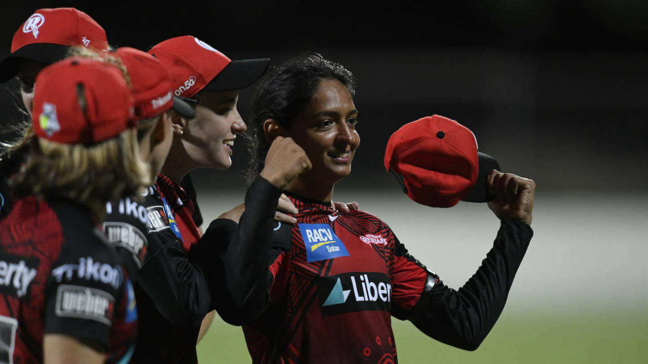 Harmanpreet Kaur was the toast of the Renegades team after her spectacular all-round show, Melbourne Renegades vs Sydney Thunder, Women's Big Bash League, Mackay, November 17, 2021
