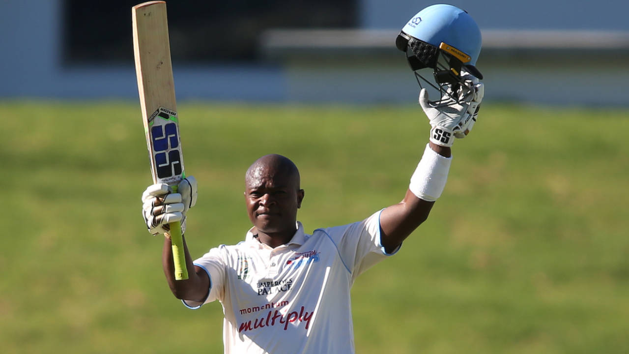 Grant Mokoena celebrates reaching 150, Titans vs Western Province, 4-Day Franchise Series 2021-22, Division 1, Cape Town, 1st day, November 18, 2021