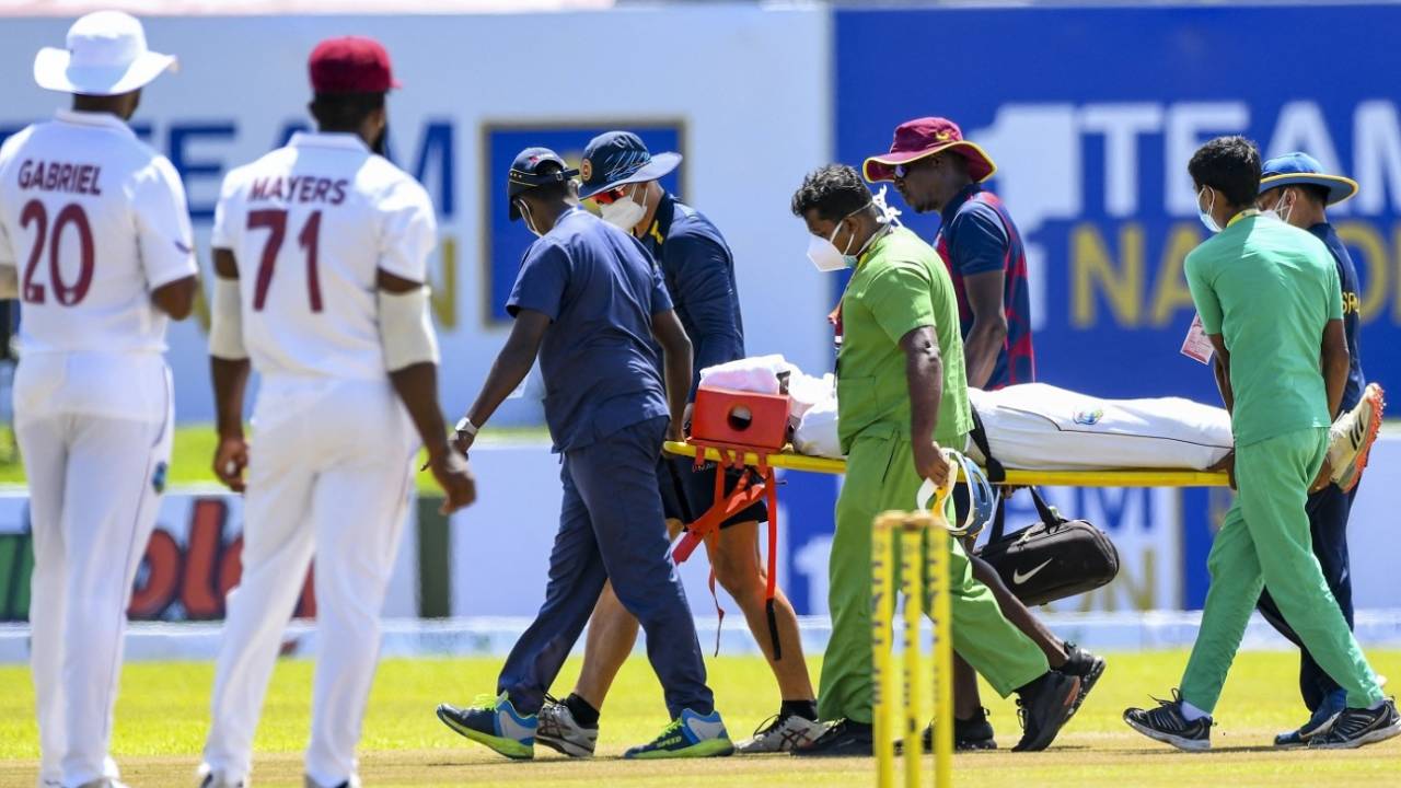 Jeremy Solozano is stretchered off the field after being hit on the head&nbsp;&nbsp;&bull;&nbsp;&nbsp;Getty Images