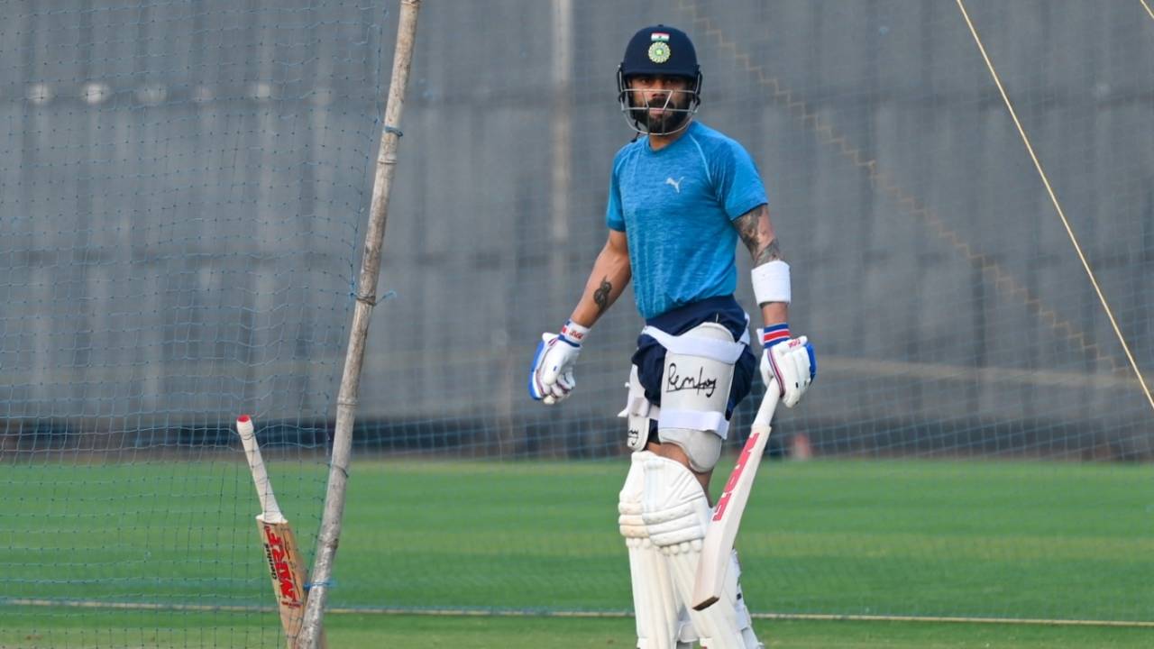 Virat Kohli trains at the Brabourne Stadium during his break from the Test team, Mumbai, November 25, 2021