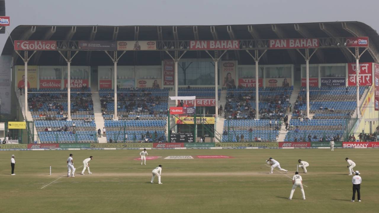 A snapshot of play on day four at Green Park in Kanpur, India vs New Zealand, 1st Test, Kanpur, 4th day, November 28, 2021