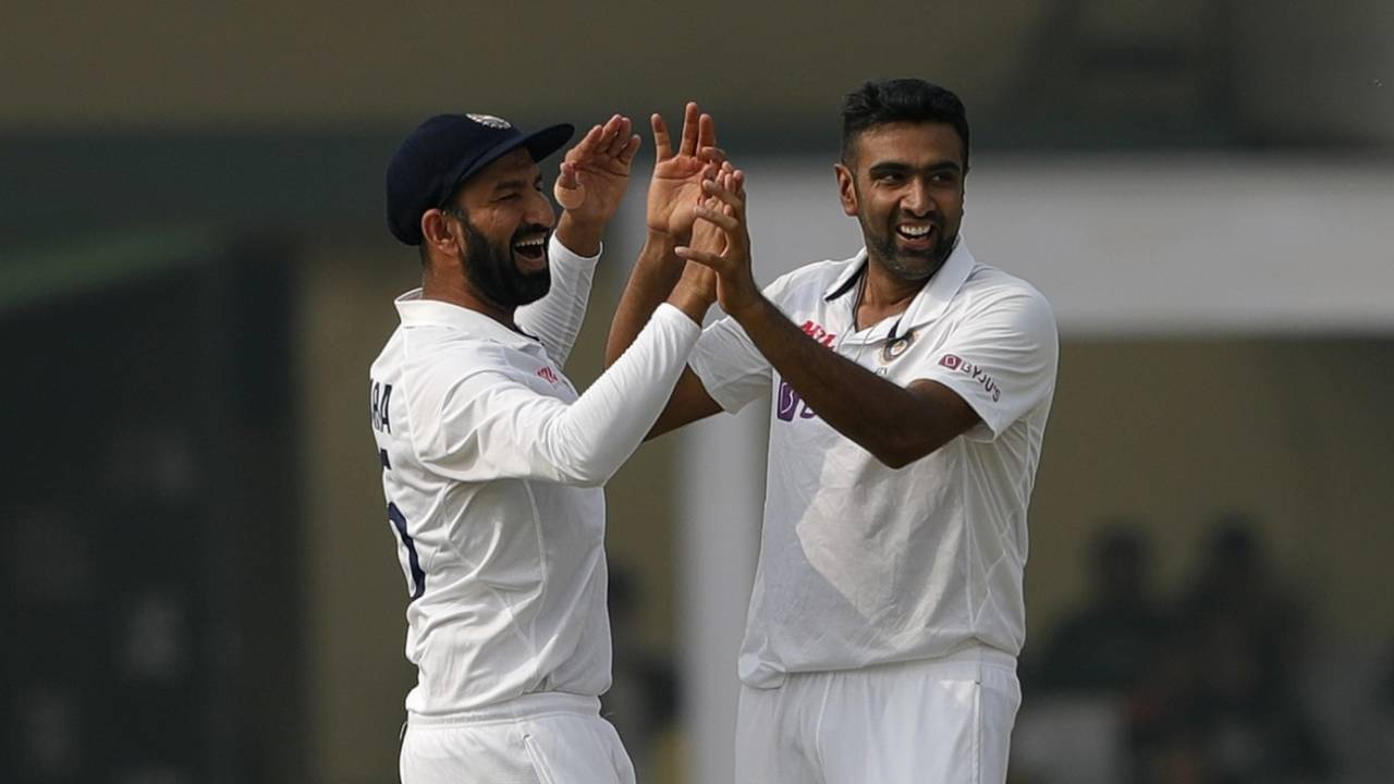 R Ashwin has gone past Harbhajan Singh's Test tally of 417, India vs New Zealand, 1st Test, Kanpur, 5th day, November 29, 2021