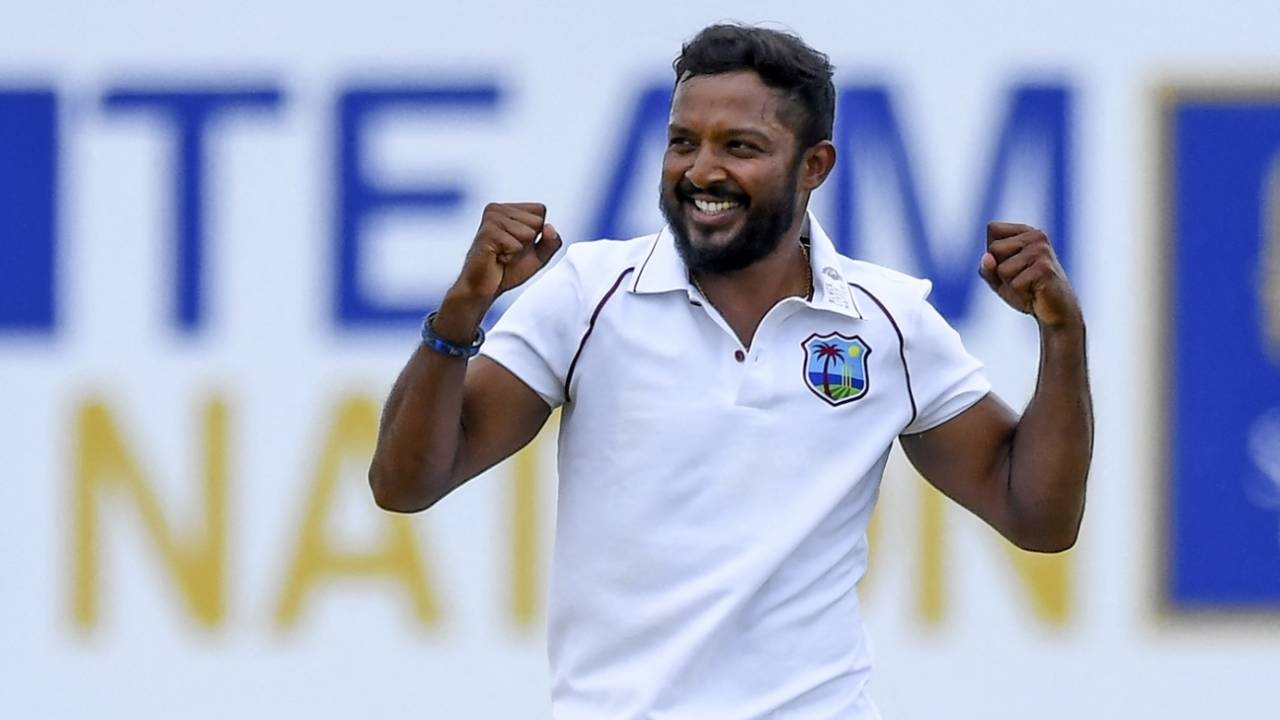 Veerasammy Permaul had figures of 13-3-35-5, Sri Lanka vs West Indies, 2nd Test, Galle, 2nd day, November 30, 2021