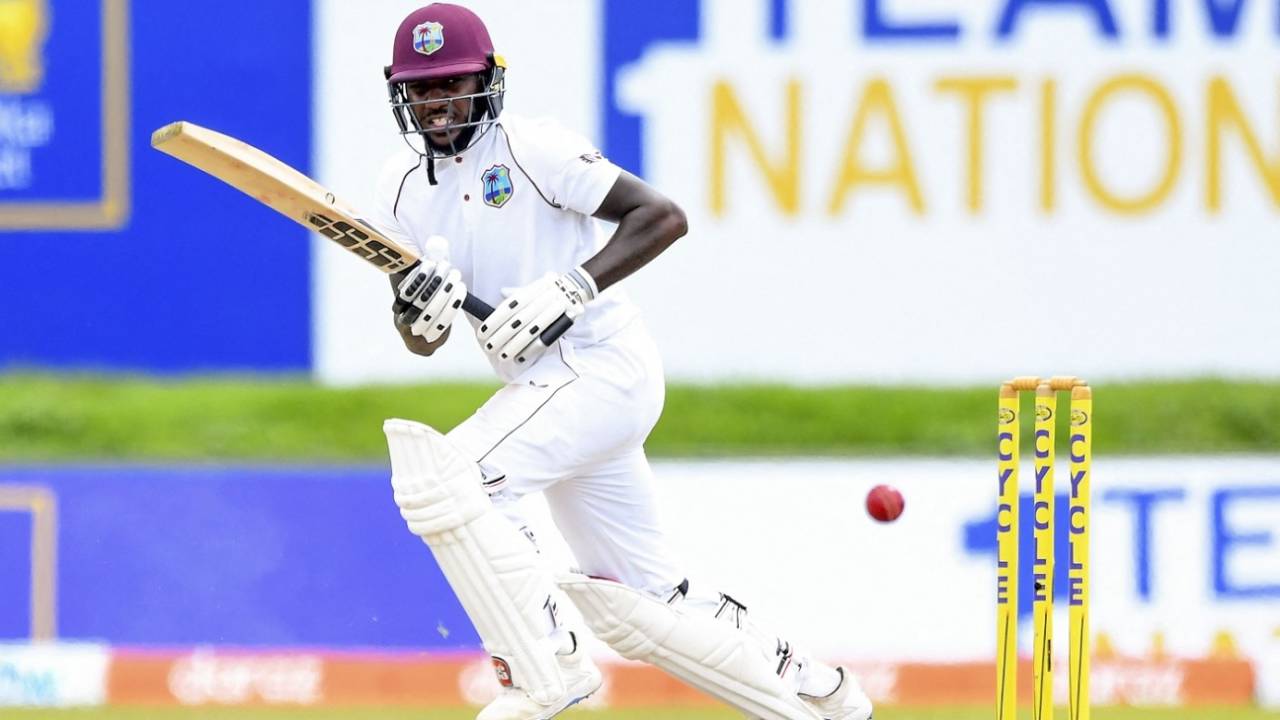 Jermaine Blackwood plays on the leg side, Sri Lanka vs West Indies, 2nd Test, Galle, 2nd day, November 30, 2021