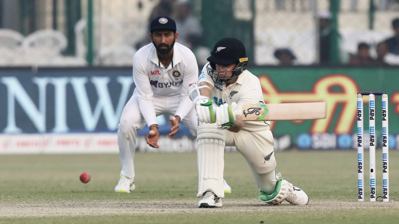 Tom Latham sweeps, India vs New Zealand, 1st Test, Kanpur, 2nd day, November 26, 2021