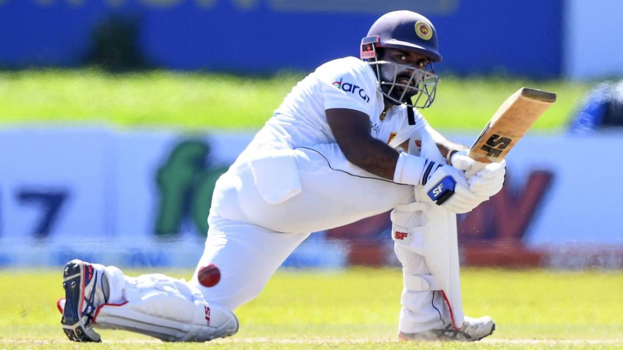 Charith Asalanka sweeps, Sri Lanka vs West Indies, 2nd Test, Galle, 4th day, December 2, 2021