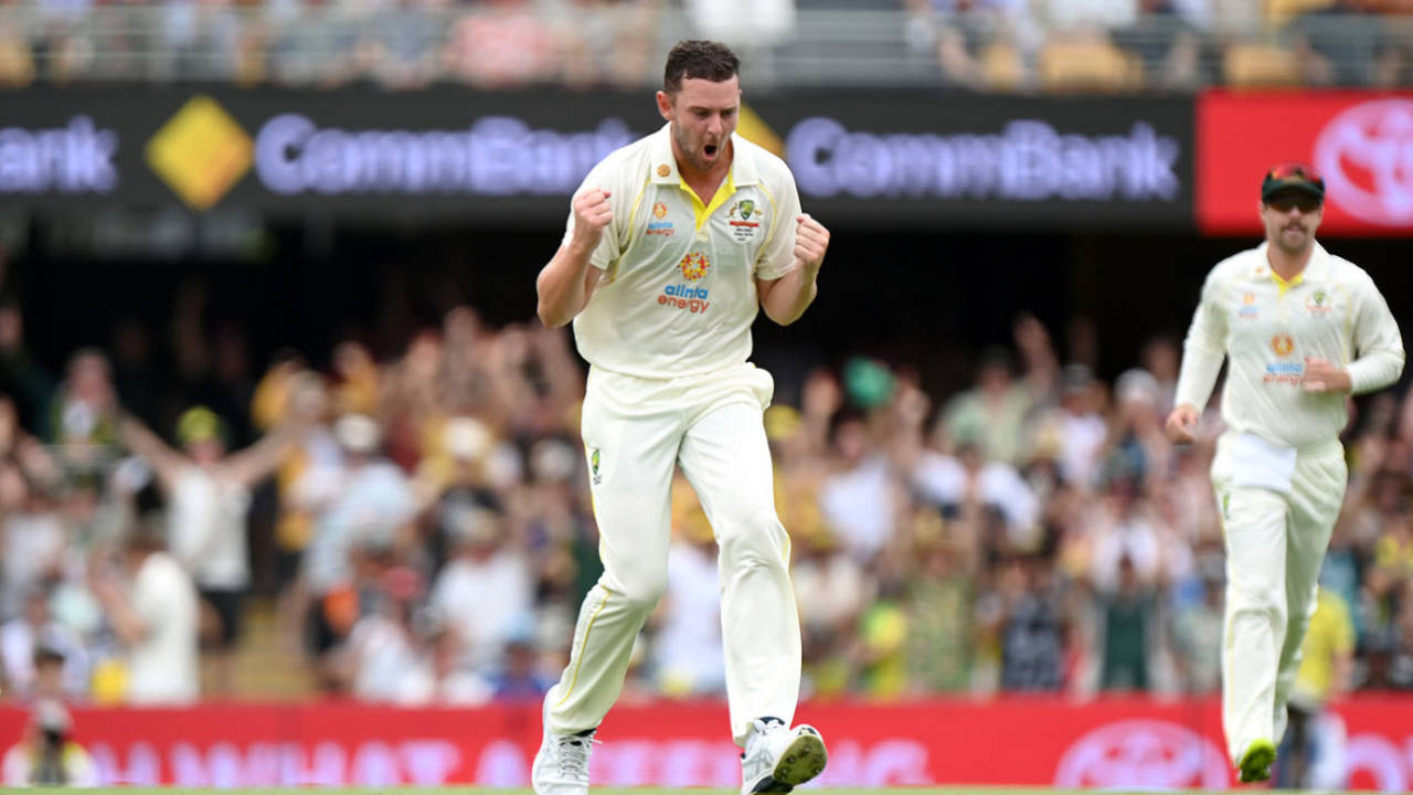 Hazlewood had a scan on the third evening of the Gabba Test which revealed a "very minor" side strain&nbsp;&nbsp;&bull;&nbsp;&nbsp;Getty Images