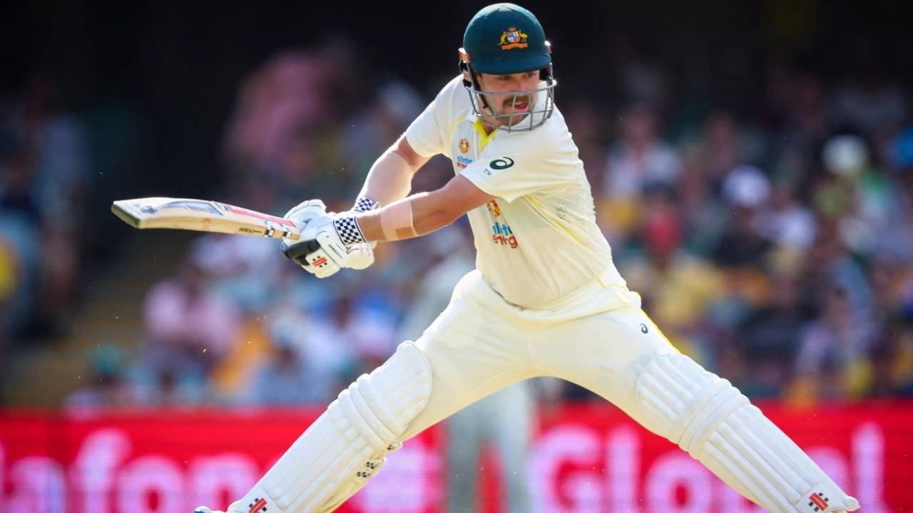 Travis Head plays through the off side, Australia vs England, The Ashes, 1st Test, 2nd day, Brisbane, December 9, 2021
