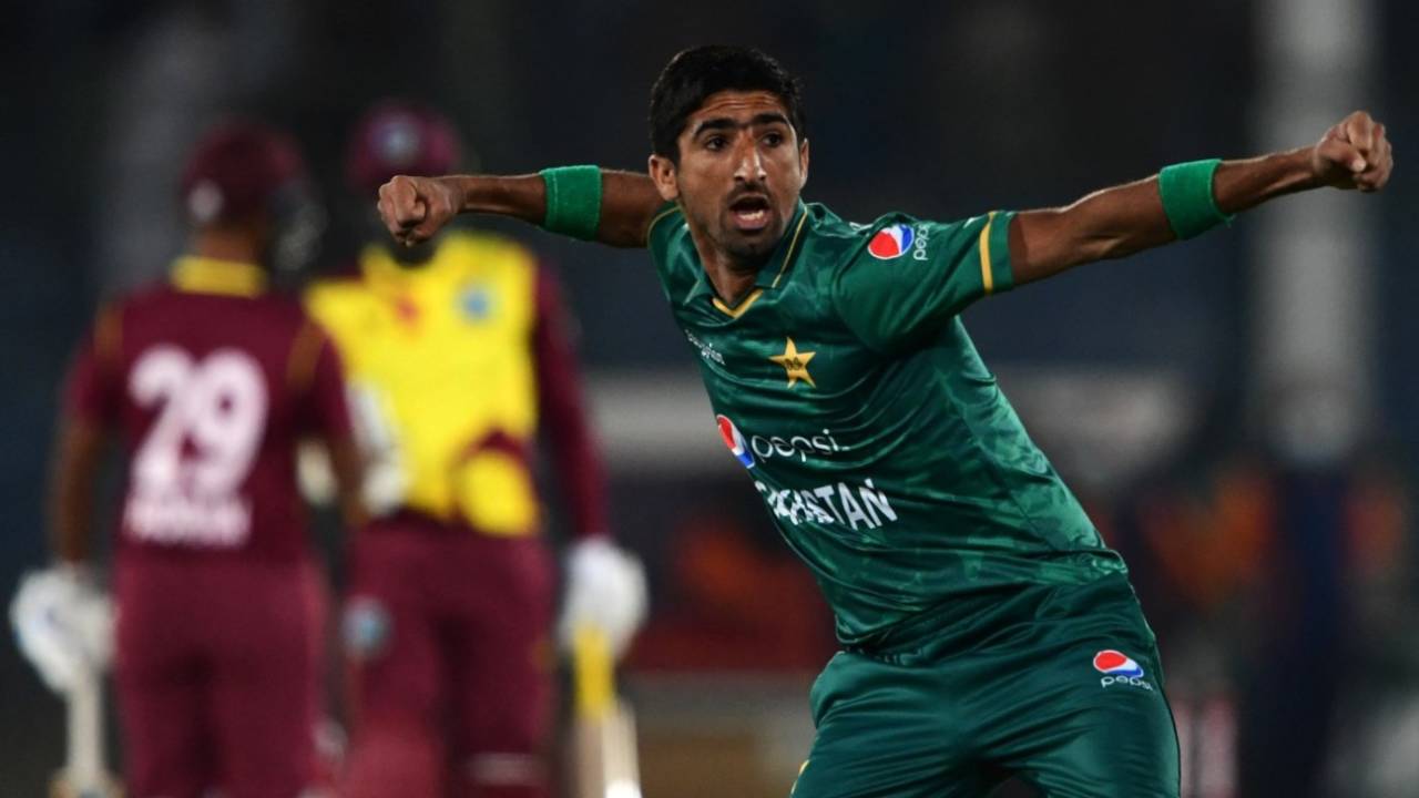 Shahnawaz Dahani is stoked upon taking a wicket, Pakistan vs West Indies, 3rd T20I, Karachi, December 16, 2021