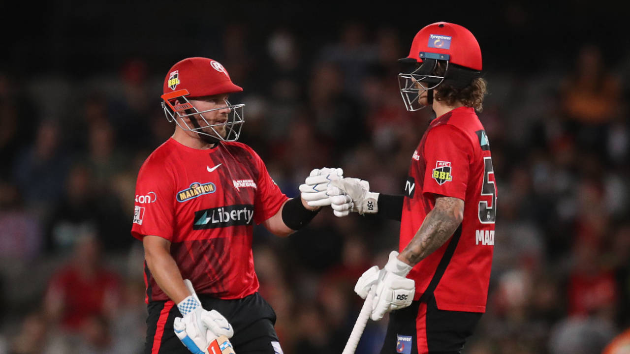 Aaron Finch and Nic Maddinson put up 130 runs for the second wicket, Perth Scorchers vs Melbourne Renegades, BBL 2021-22, Melbourne, December 22, 2021