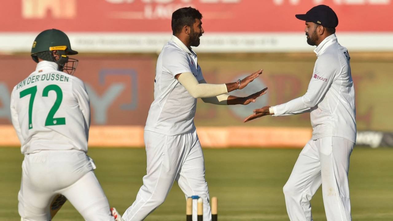 Jasprit Bumrah celebrates after dismissing Rassie ven der Dussen, South Africa vs India, 1st Test, Centurion, 4th day, December 29, 2021