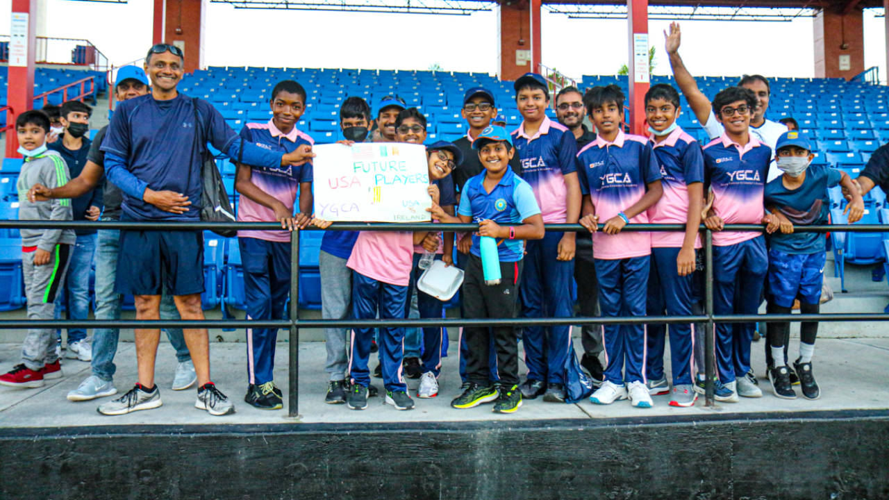 Players from Young Genius Cricket Academy in Lauderhill came to show USA their support&nbsp;&nbsp;&bull;&nbsp;&nbsp;Peter Della Penna